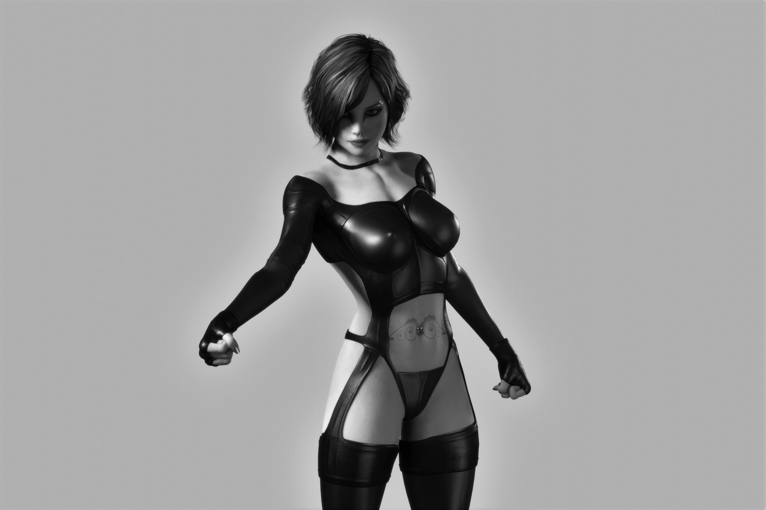 Ai модель. 3d модель женщины. Redhead woman in Leather Suit - fully Rigged PBR. Woman ai.