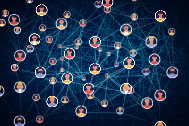 Many avatars interconnected in a digital web